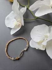 1 Beiges Perlen Damen Armband