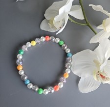 1 Buntes Perlen Damen Armband