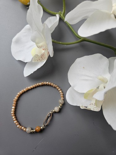 Beiges perlen damen - beiges, armband
