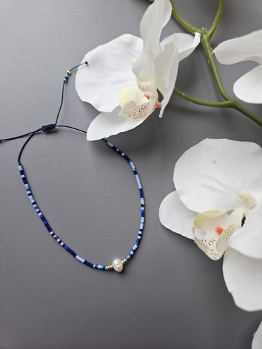 Blaues perlen damen armband - blaues,
